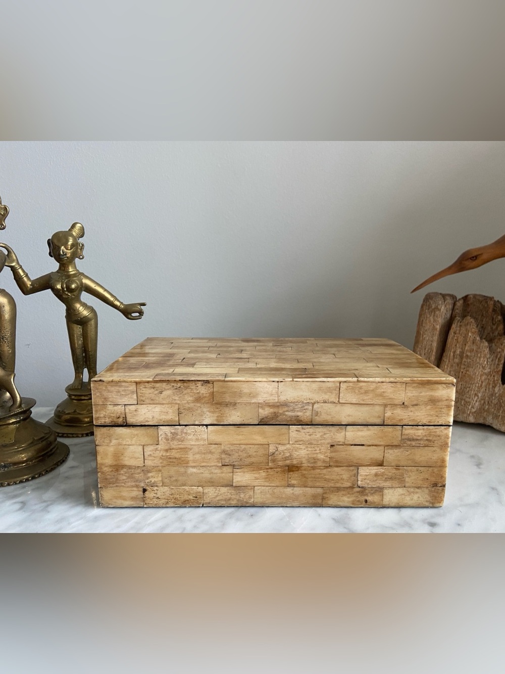 Pottery Barn Beira Box Wide Decorative Wood Storage Box